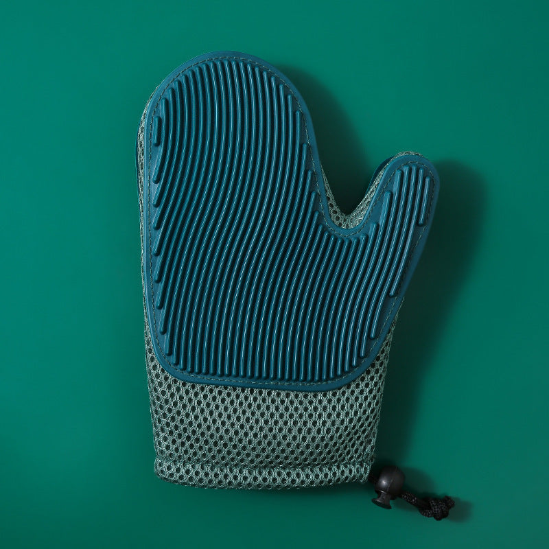 Verzorgingshandschoen huisdieren detail zachte verzorging knuffelen