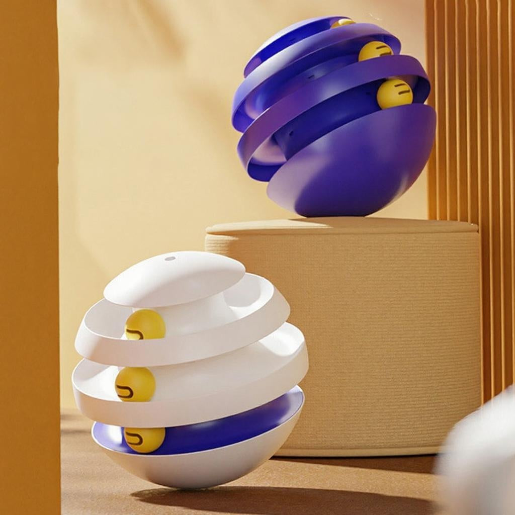 Interactieve kattenspeelbal in gebruik zelfstandig speelplezier katten