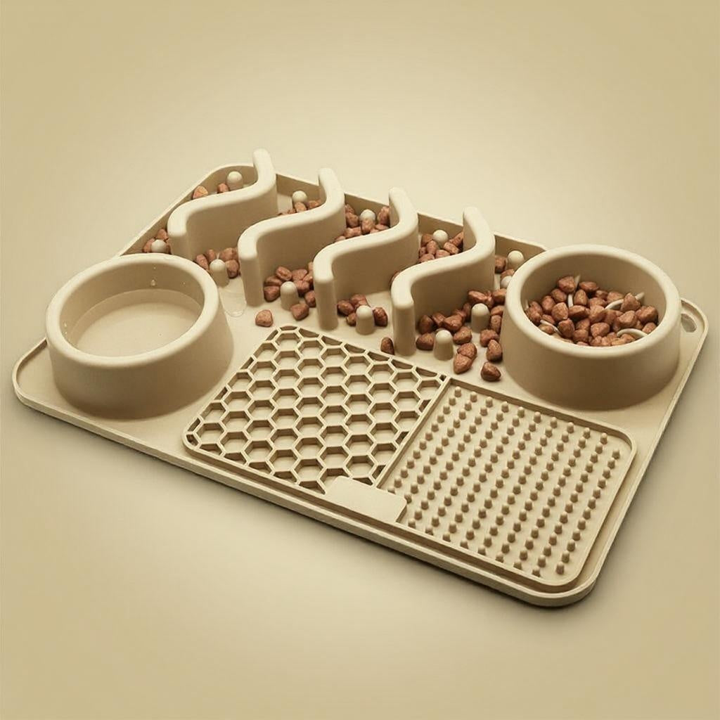 Siliconen likmat beige groot formaat rustgevend eten Daily Paw Nederland