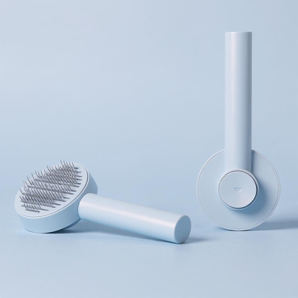 Snel reinigbaar huisdierborstel blauw zichzelf schoonmaken Daily Paw Nederland