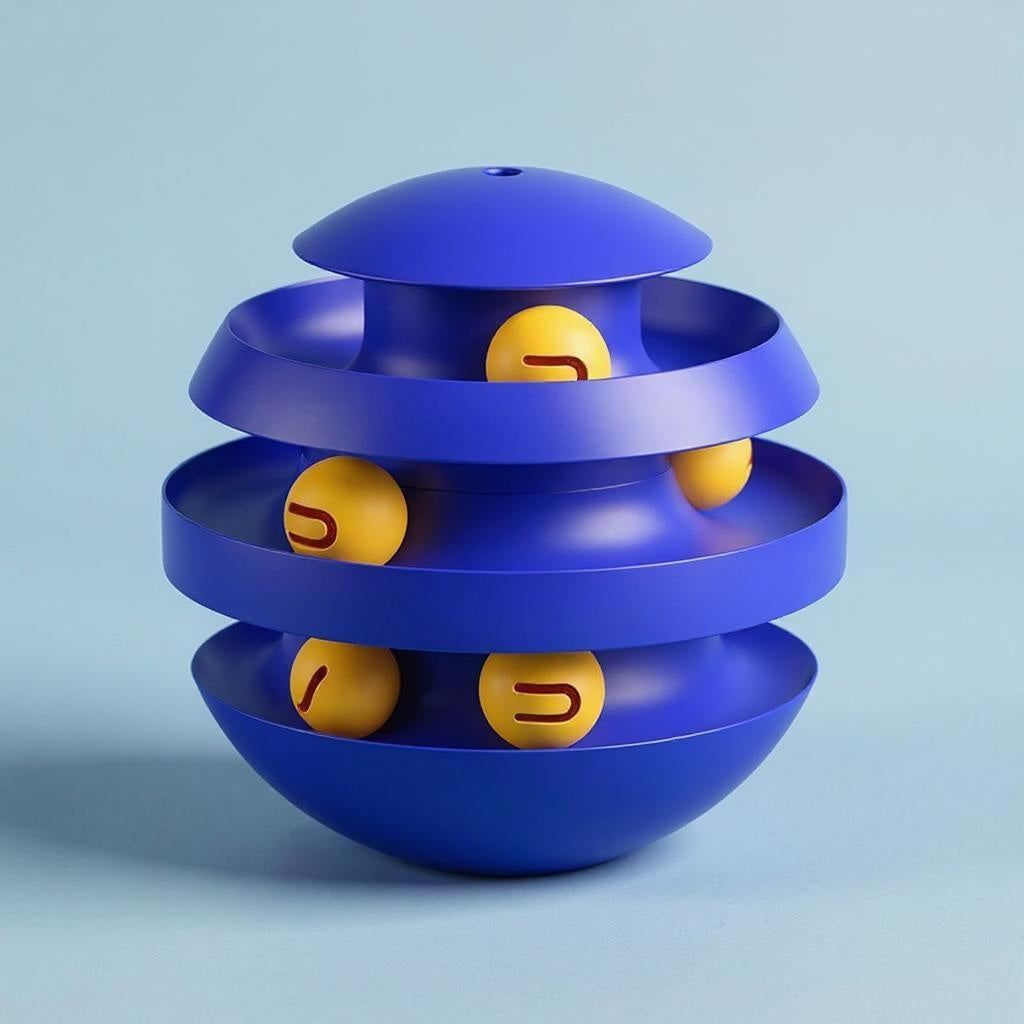 Interactieve kattenspeelbal 3 lagen blauw Daily Paw Nederland