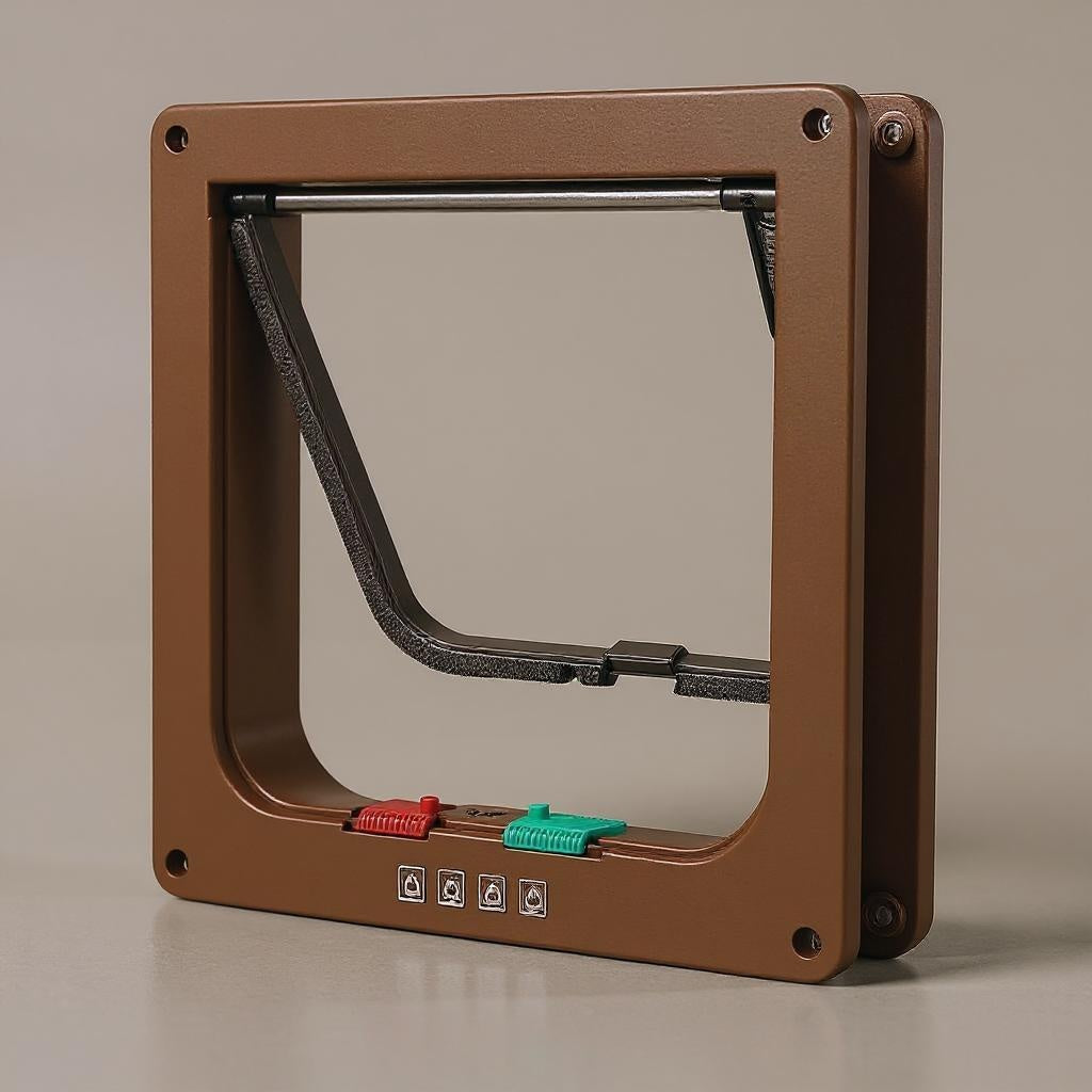 Lockable huisdierluikje bruin 4 vergrendelstanden Daily Paw Nederland