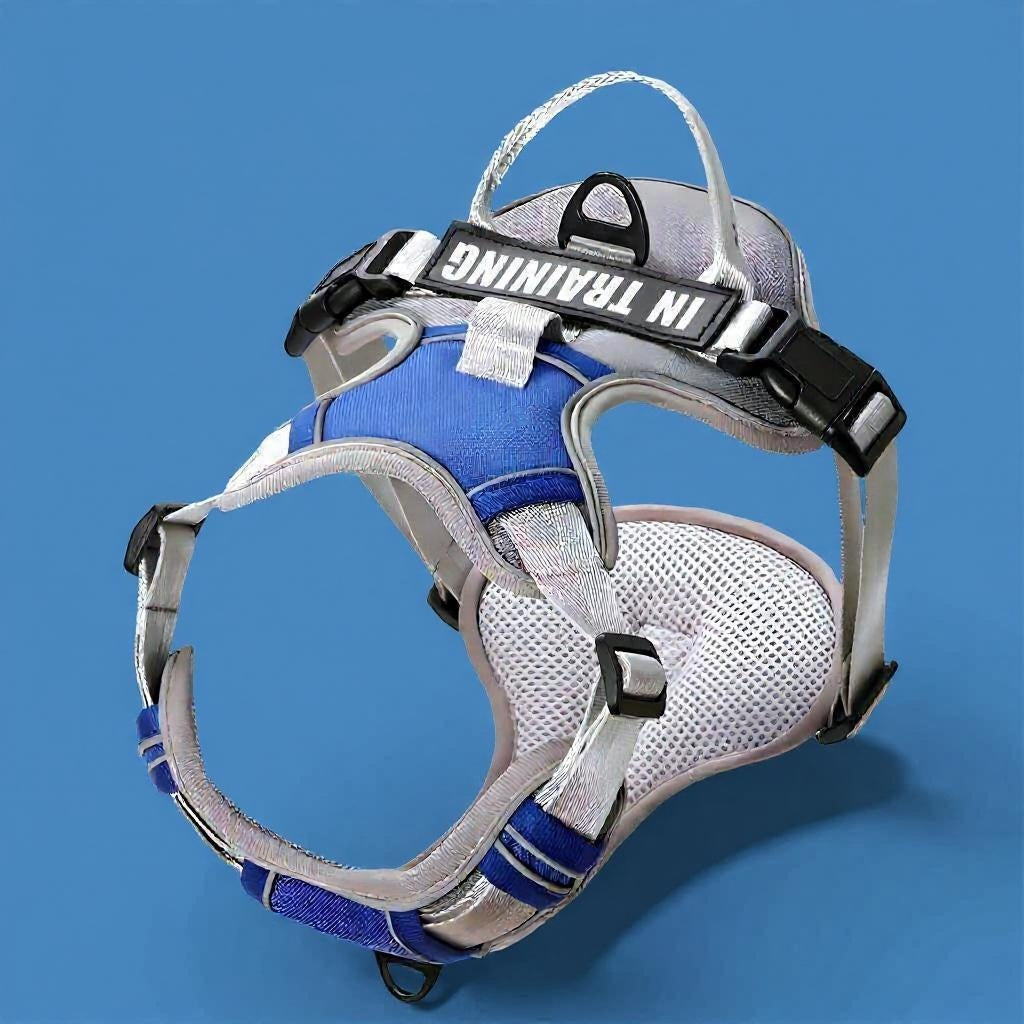 Hondenharnas grijs blauw anti-trek functie Daily Paw