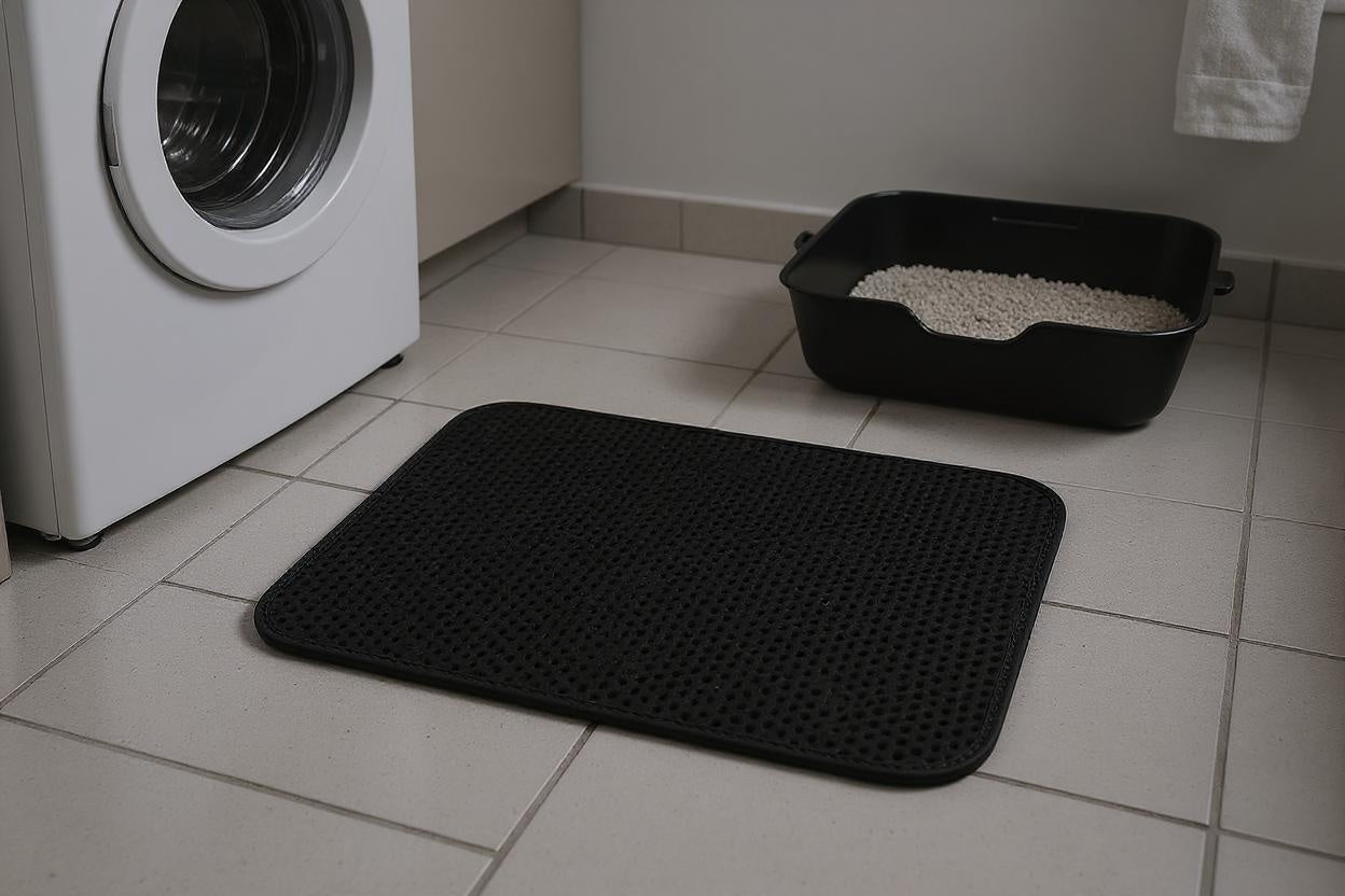 Kattenbakmat zwart 40x50cm onder kattenbak