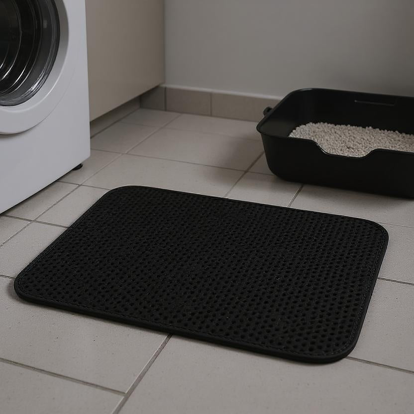 Kattenbakmat zwart 40x50cm onder kattenbak