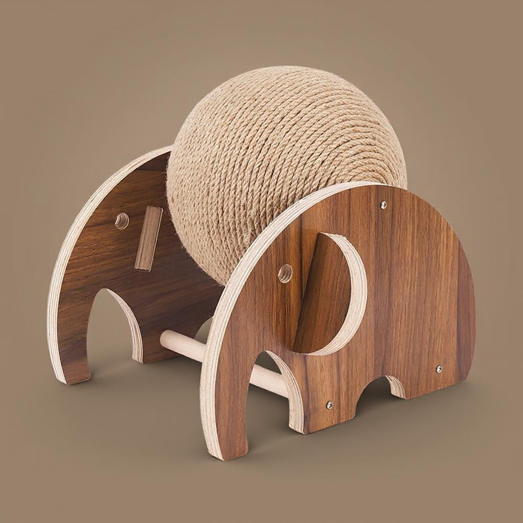 Massief houten krabbal olifant design katten speelgoed Daily Paw