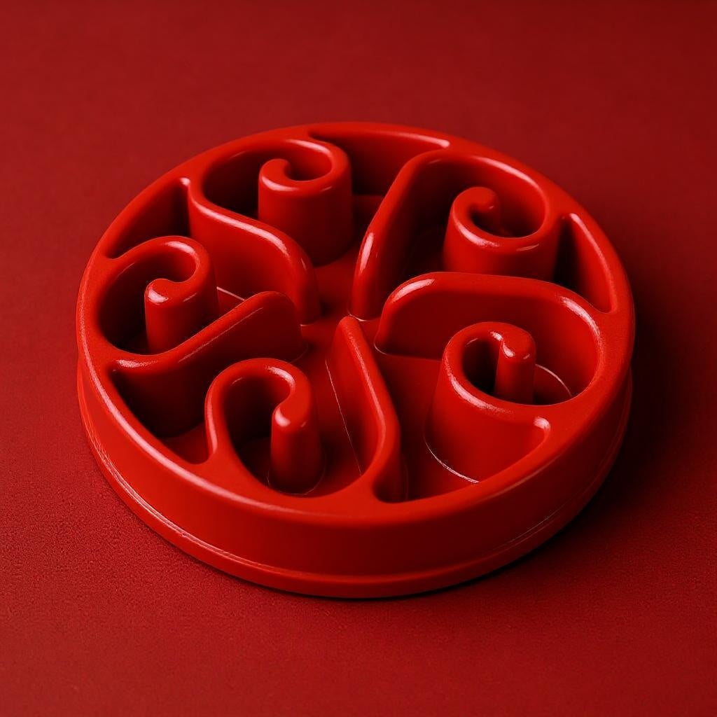 Slow Feeder voerkom rood swirl ontwerp gezond eten Nederland