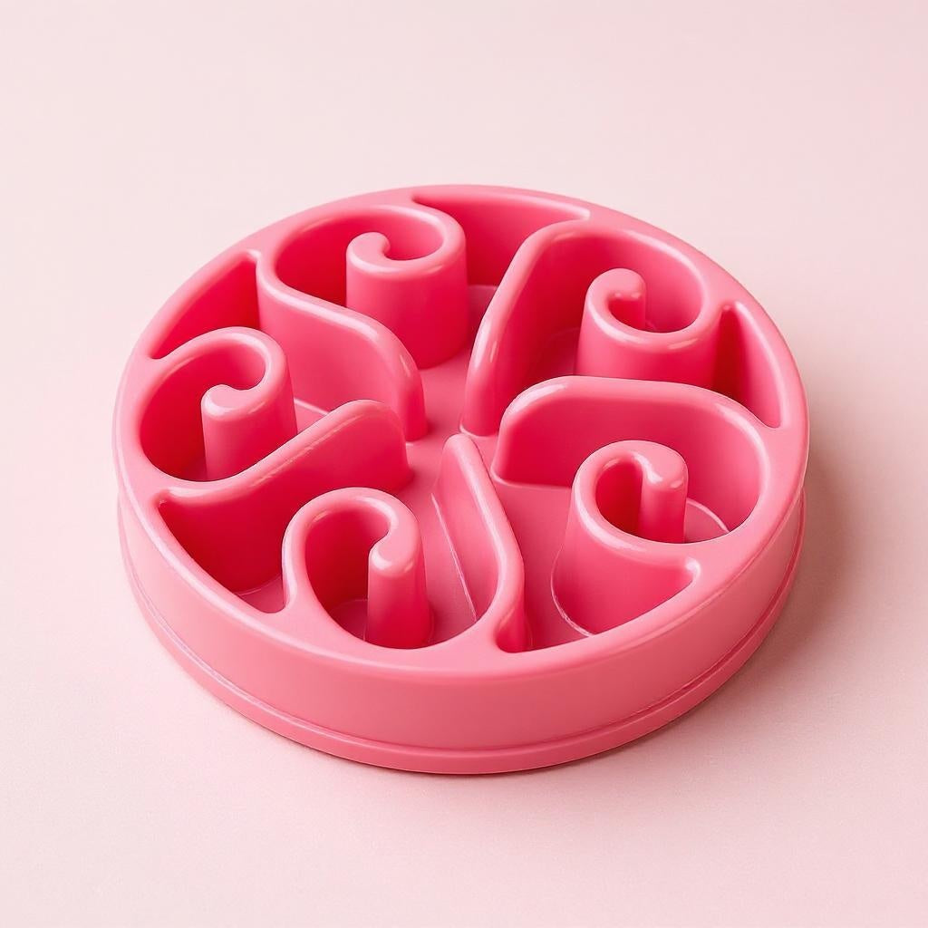 Slow Feeder voerkom roze swirl ontwerp honden katten Daily Paw