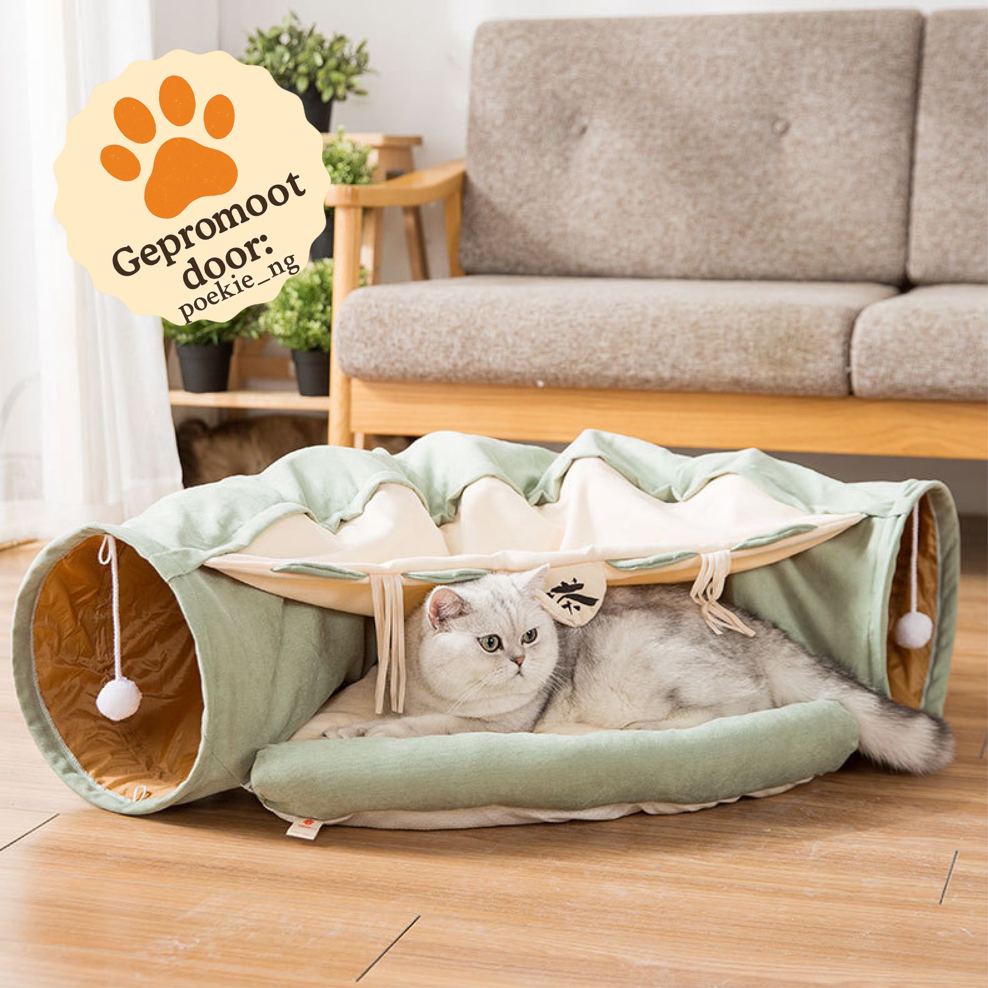 Kattentunnel opvouwbaar speelgoed katten tunnel promo Daily Paw