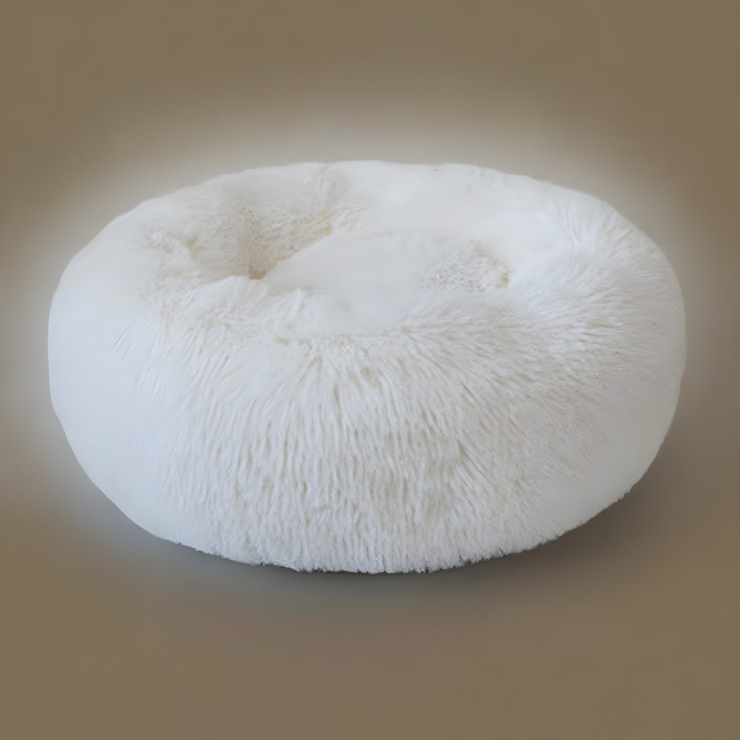Kalmerend donut huisdierenbed wit warme knuffel bezorgde huisdieren