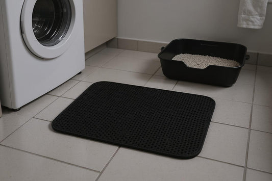 Kattenbakmat zwart 40x50cm onder kattenbak